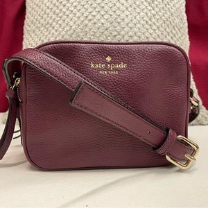 Kate Spade Crossbody Camera bag Double zipper Purple small handbag shoulder